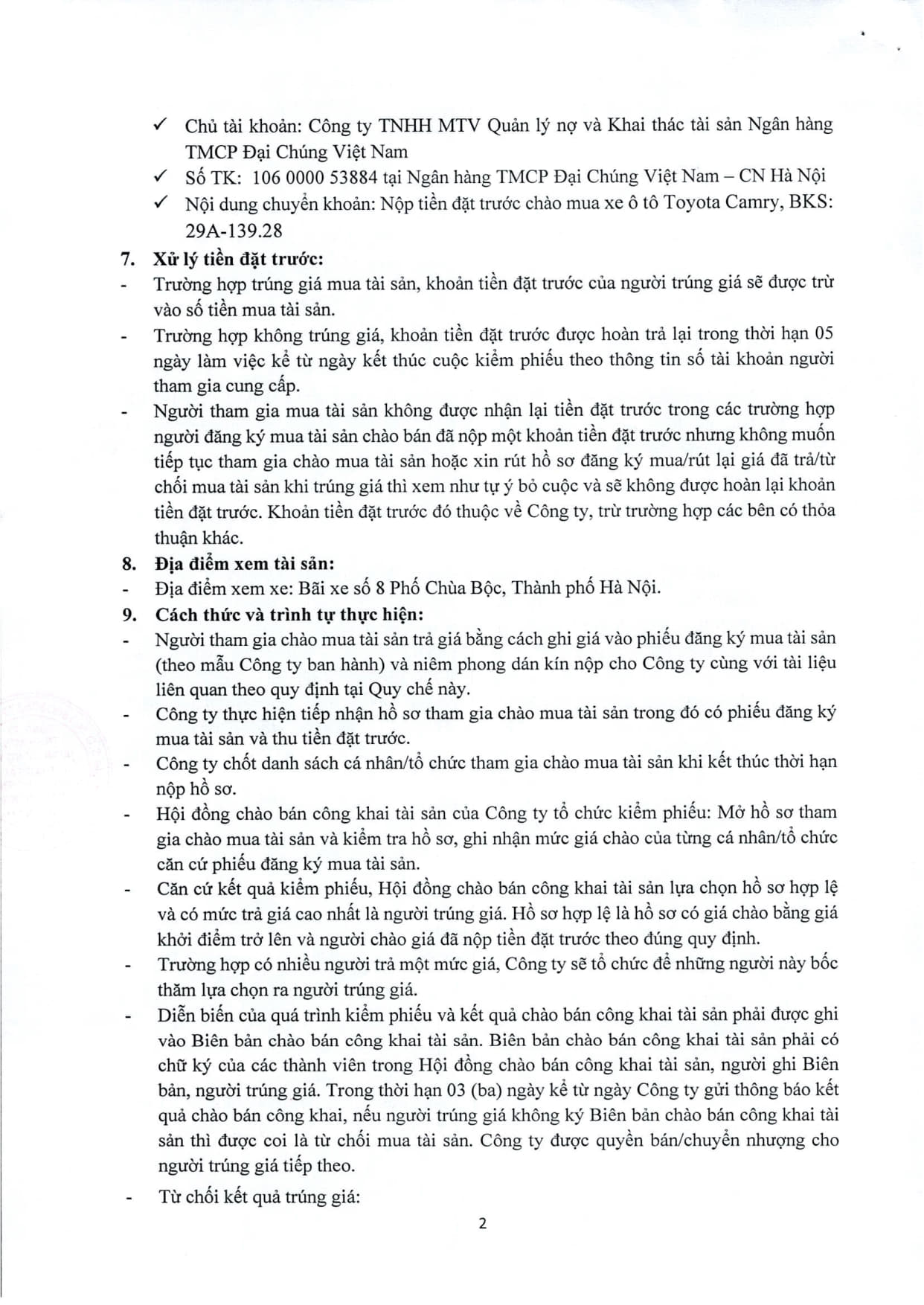 Thông báo bán xe Camry lần 2 _0001_2